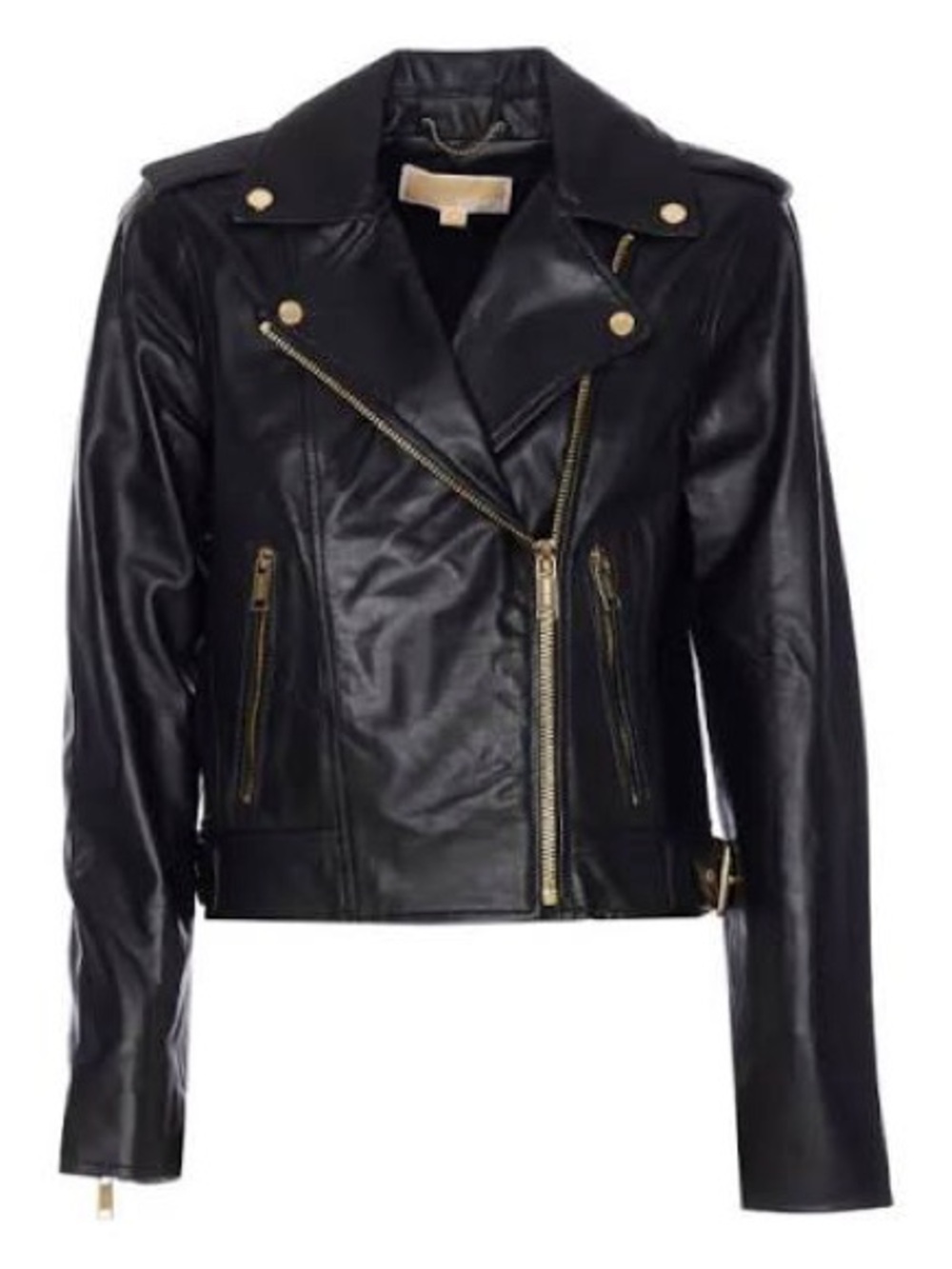 MICHAEL Michael Kors  Black Real Leather Biker Jacket
